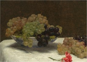 Kép - Henri Fantin-Latour, Still Life with Grapes and a Carnation, reprodukciók (70x50 cm)
