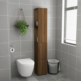 Barna tölgyszínű szerelt fa fürdőszobaszekrény 25x26,5x170 cm