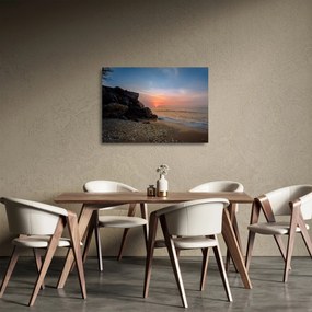 A tengerparton található naplemente képe (üvegen) (70x50 cm)