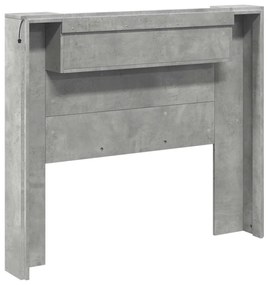 Fejtámla polcokkal Beton Szürke 120 x 16,5 x 103,5 cm Faanyag