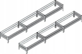 Magasított ágyás szett üvegházakhoz 210x405 fehér Ptf Lengyel