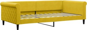 vidaXL sárga bársony kanapéágy 100 x 200 cm
