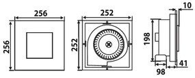 Sapho, TECTO fürdőszobai mennyezeti ventilátor axiális, 20W, cső 100mm, fehér, időzítő, TC202