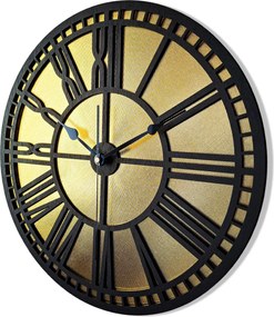 Dekoratív Falióra, Fekete-arany, Vintage, Római, Csendes, Glamour