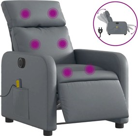 vidaXL szürke műbőr elektromos dönthető masszázsfotel