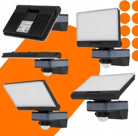 LED reflektor mozgás- és alkonyatérzékelővel LED/44W/230V 4200K IP54 fekete