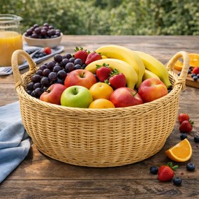 Westmark Kerek kosár két fogantyúval 42 x 19 cm, bézs