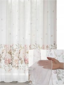 Fátyol Függöny Rövid Virágok Könnyű Konyha Nappali Szalaggal 160x135