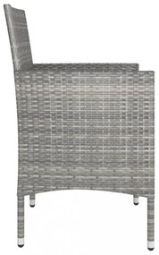 4 részes szürke kerti polyrattan szék- és zsámolyszett