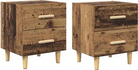 vidaXL Ágyat tartó szekrény 2 pcs Öreg fa 40 x 35 x 47.5cm Faanyag