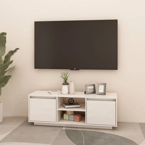fehér tömör fenyőfa TV-szekrény 110 x 30 x 40 cm