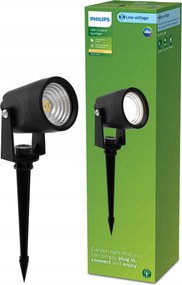 Kerti lámpa Led reflektor 1.5W 180lm 2700K fekete Reuel Ultra Philips
