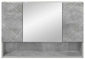 Fürdőszobai tükörszekrény Beton szürke 80 x 17 x 55 cm Faanyag