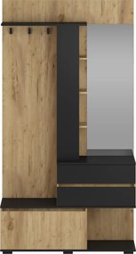 Bafra előszobafal aranytölgy/fekete