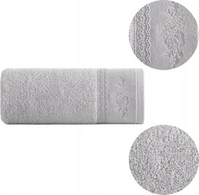 Sisi Kéztörlő 30x50cm Ezüst Pamut Vastag Nedvszívó Csipke Ajándék