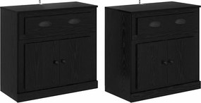 vidaXL Oldalszekrények 2 pcs Fekete tölgy 70 x 35,5 x 67,5 cm Faanyag