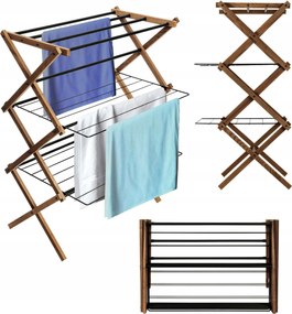 Függőleges Összecsukható Fa Szárítógép Ökológiai Modern Fürdőszoba Erkély