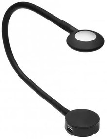 LED Lámpatest, CHICAGO, semleges fehér, 546mm hossz, 12V, 120lm, 2,1W, kábellel, csatlakozóval, kapcsolóval, USB, fekete, DIM