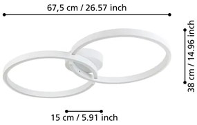 Eglo 900954 -LED RGBW Dimmelhető mennyezeti lámpa AMANDOLO 19,5W/230V fehér + távirányító