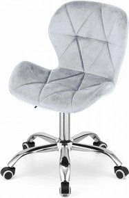 ZARIMO irodai szett, asztal 80x40 cm, fehér + AVOLA VELVET szék, világosszürke