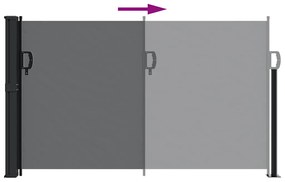 fekete behúzható oldalsó napellenző 120 x 600 cm
