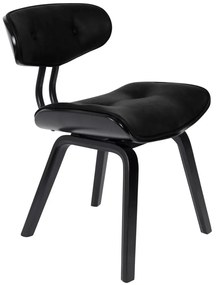 Blackwood design design szék, fekete textilbőr, fekete fa láb