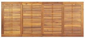 Kültéri Étkező Asztal Szürke 200x90x75 cm Acél és Tölgydeszkás