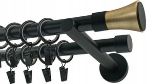 Dupla függönykarnis Fém 19+19mm Trapez Gold 180cm