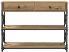 Konferenciához Asztal Kézműves Tölgy 100x28x75 cm Mérnöki Fa és Acél