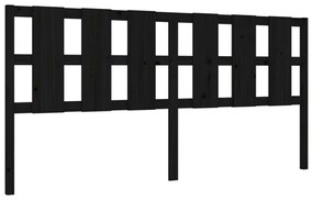fekete tömör fa ágykeret fejtámlával 200 x 200 cm