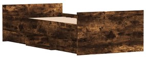 füstös tölgy színű ágykeret fej- és lábtámlával 90 x 200 cm
