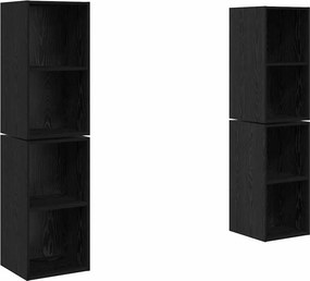 vidaXL TV szekrény garnitúra 4 pcs Fekete tölgy 37 x 37 x 72 cm