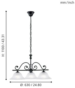 Eglo 91005 - Csillár MURCIA 3xE27/60W/230V