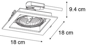 6 db Modern süllyesztett foltfekete, 18 cm állítható - Artemis 111
