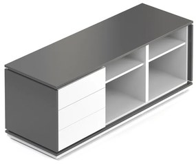Alkotó konténer 153,6 x 53,6 cm, 3 modulos, fehér / antracit
