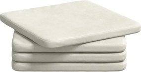 vidaXL Ülőpárnák 4 pcs Krém 40 x 40 x 3 cm Bársony