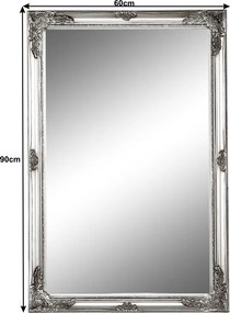 Tükör, ezüst fa keret, MALKIA 6