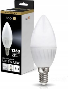 Led izzó E14 Gyertya B35 8,5W 1360lm 4000K Semleges 200° Kobi Premium