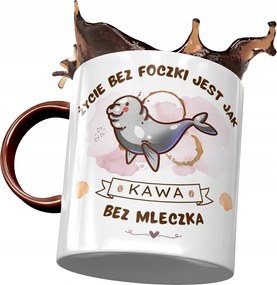 Bordó bögre fóka mintával Ajándék fényképpel