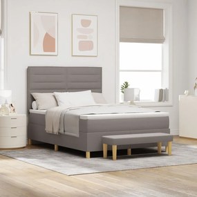 Boxspring ágy matrac & pad taupe 140x190 cm szövet