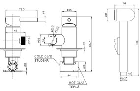 Aqualine - Zuhanyzós bidécsap rejtett beépítéshez matt fekete