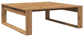 kézműves tölgy színű szerelt fa dohányzóasztal 100 x 100 x 35cm