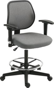 Vinsetto Magas Irodai Szék Állítható Ülőfelülettel és Karfákkal, méret: 60SZ x 57M x 97-119M cm Kerekeken, Szürke | Aosom