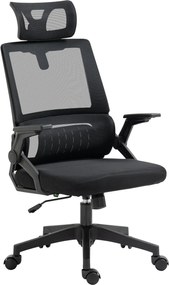 Vinsetto Ergonomikus Irodai Szék, Állítható Fejtámlás Íróasztali Szék Magasságban Állítható Karfa, Dőlésszög Funkció, Deréktámasz, Háló, Fekete | Aoso