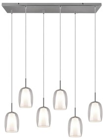 Ezüstszínű függőlámpa üveg búrával Barret – Trio Select