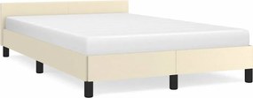 vidaXL krémszínű ágykeret fejtámlával matrac nélkül 120x200 cm
