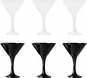 Martini Poharak 150 ML 6 Darabos Szett Glasmark fekete fehér
