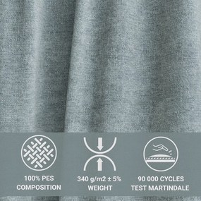 Világoskék zsenília kinyitható-tárolóhelyes sarokkanapé (jobb oldali-heverő résszel) Velto – Maison de Rêve