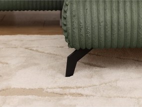 Zöld kordbársony sarokkanapé (jobb oldali-L alakú) Marbeya – Ropez