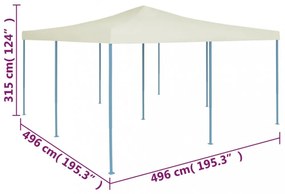 összecsukható krémszínű pavilon 5 x 5 m